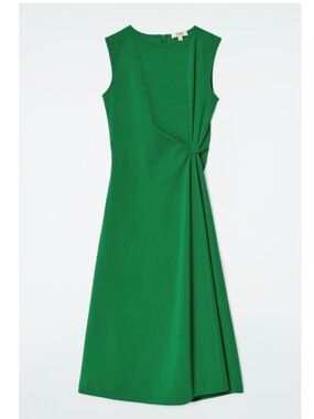 COS Twist Detail Midi Dress Green, Small